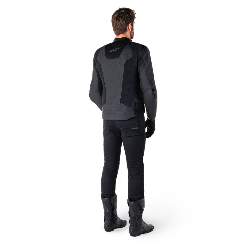 Alpinestars Missile 3 Airflow Leder-Motorradjacke schwarz-schwarz