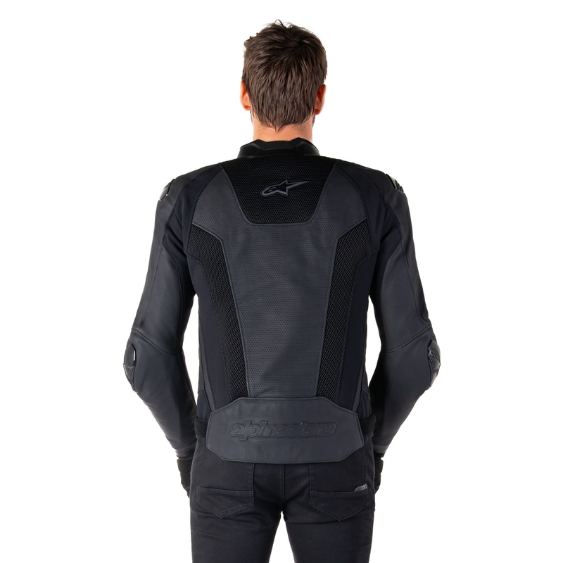 Alpinestars Missile 3 Airflow Leder-Motorradjacke schwarz-schwarz