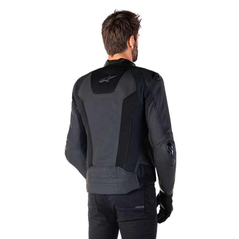 Alpinestars Missile 3 Airflow Leder-Motorradjacke schwarz-schwarz