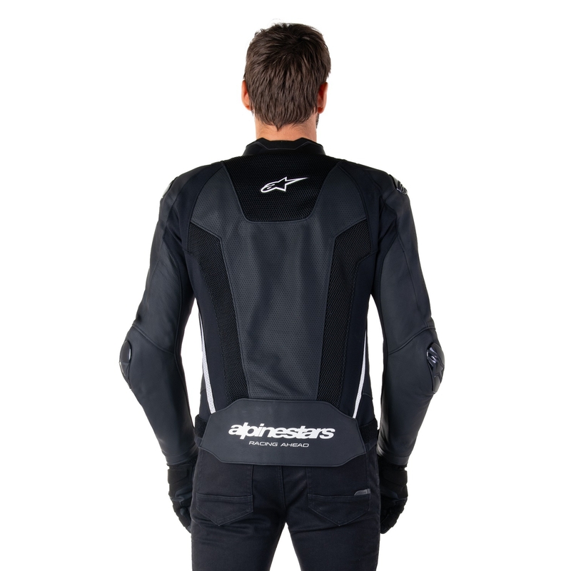 Leder-Motorradjacke Alpinestars Missile 3 Airflow schwarz-weiß