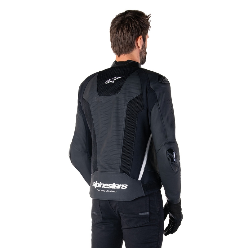 Leder-Motorradjacke Alpinestars Missile 3 Airflow schwarz-weiß
