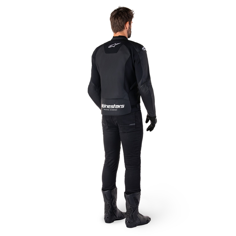 Leder-Motorradjacke Alpinestars Faster 3 schwarz-weiß