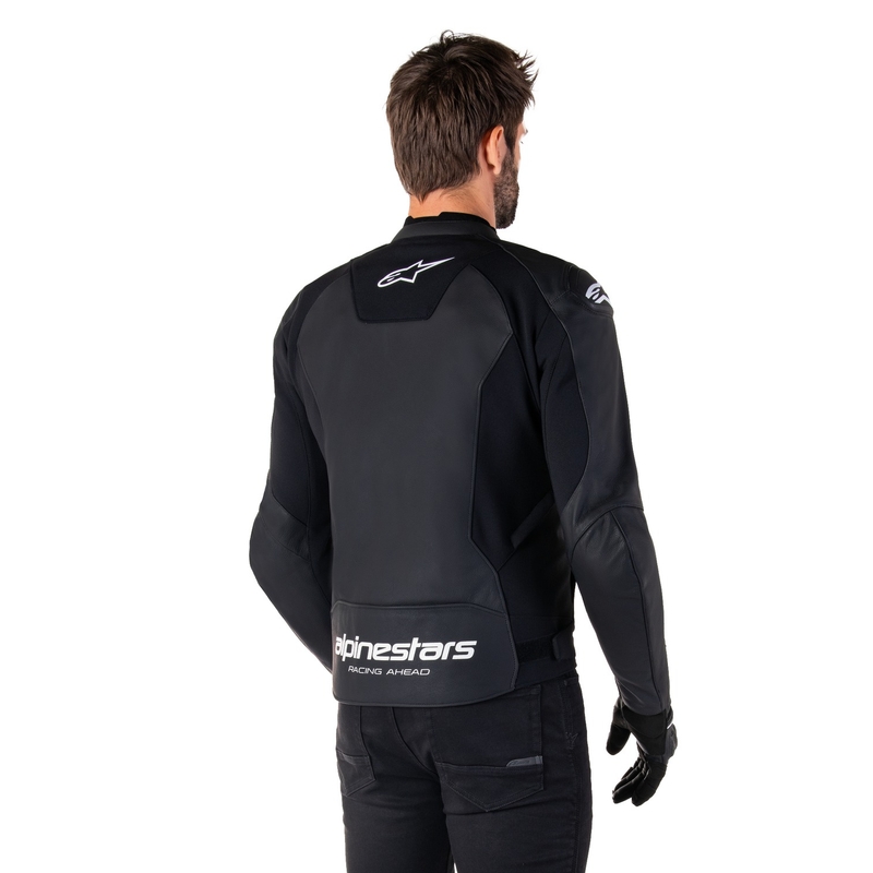 Leder-Motorradjacke Alpinestars Faster 3 schwarz-weiß