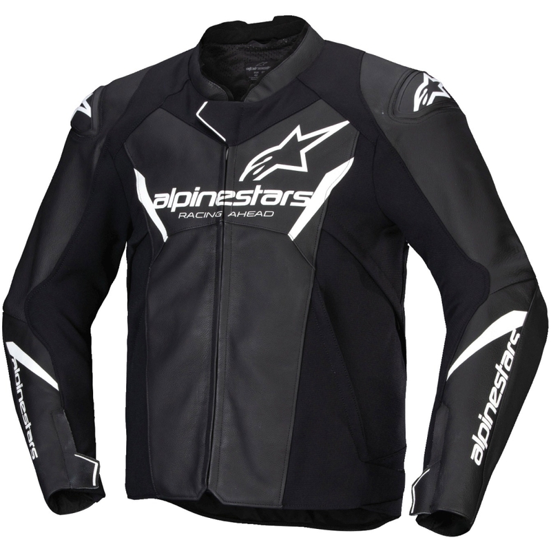 Leder-Motorradjacke Alpinestars Faster 3 schwarz-weiß