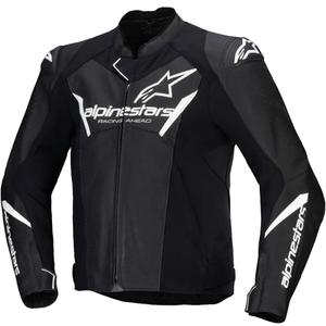 Leder-Motorradjacke Alpinestars Faster 3 Airflow schwarz-weiß