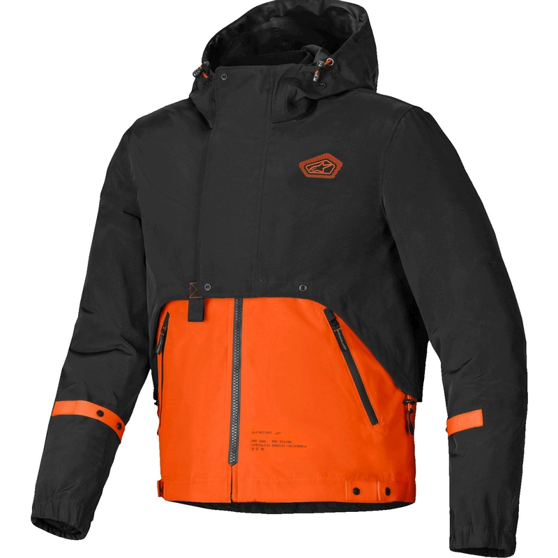Motorradjacke Alpinestars Mootant Waterproof Parka schwarz-fluo orange