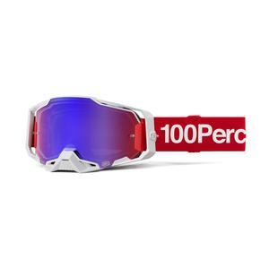 Motocross-Brille 100 % ARMEGA Corbin rot mit blauem Plexiglas