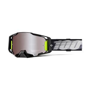 Motocross-Brille 100 % ARMEGA Lightspeed mit silbernem HIPER-Plexiglas