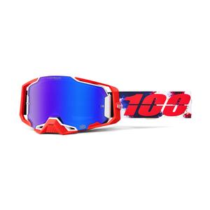 Motocross-Brille 100 % ARMEGA Morpho mit blauem HIPER-Plexiglas