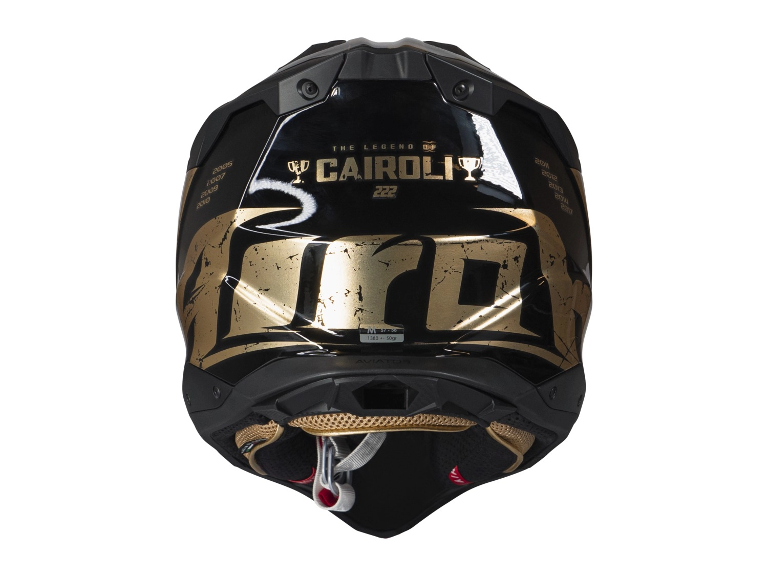 Motocross-Helm Airoh Aviator 3.0 „TC 222 THE LEGEND“ schwarz-gold