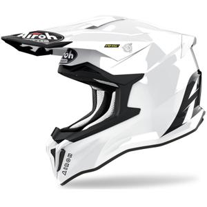 Motocross-Helm Airoh Strycker Farbe weiß glänzend Ausverkauf