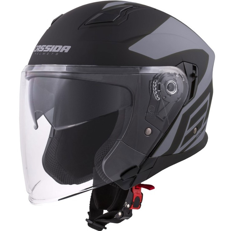 Cassida Jet Tech Corso Open Motorradhelm Schwarz und Grau