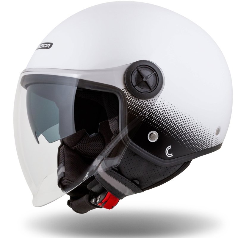 Cassida Handy Plus offener Motorradhelm weiß-schwarz