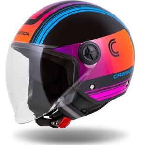 Cassida Handy Metropolis Schwarz-Türkis Gradient Open Motorradhelm