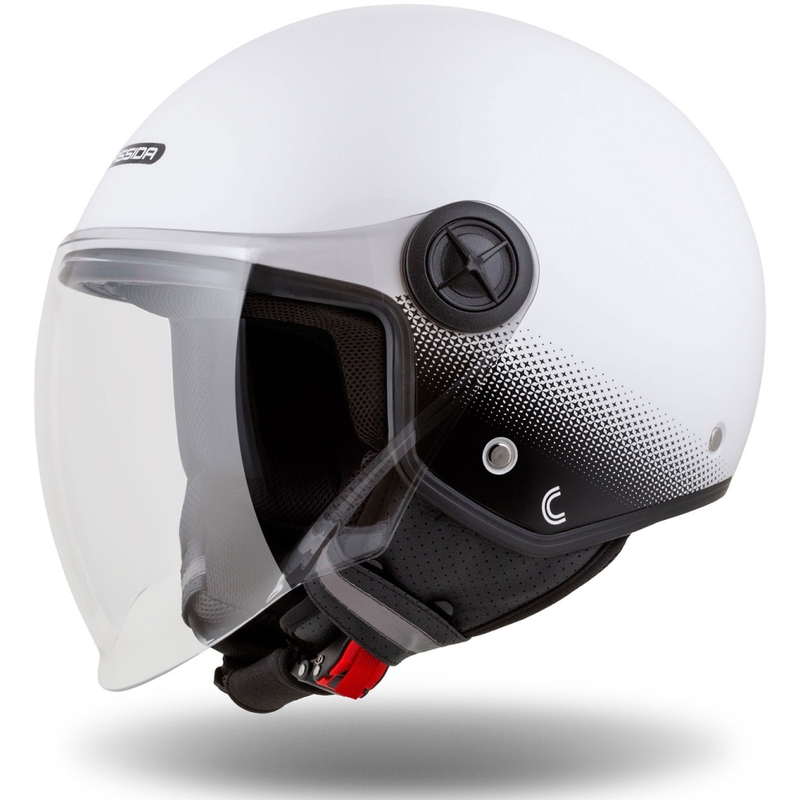 Cassida Handy offener Motorradhelm weiß-schwarz