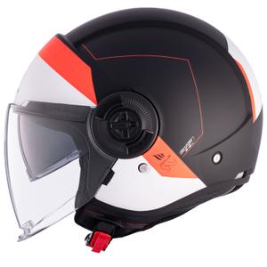 Offener Motorradhelm MT Viale SV S 68 Units A5 weiß-rot-schwarz
