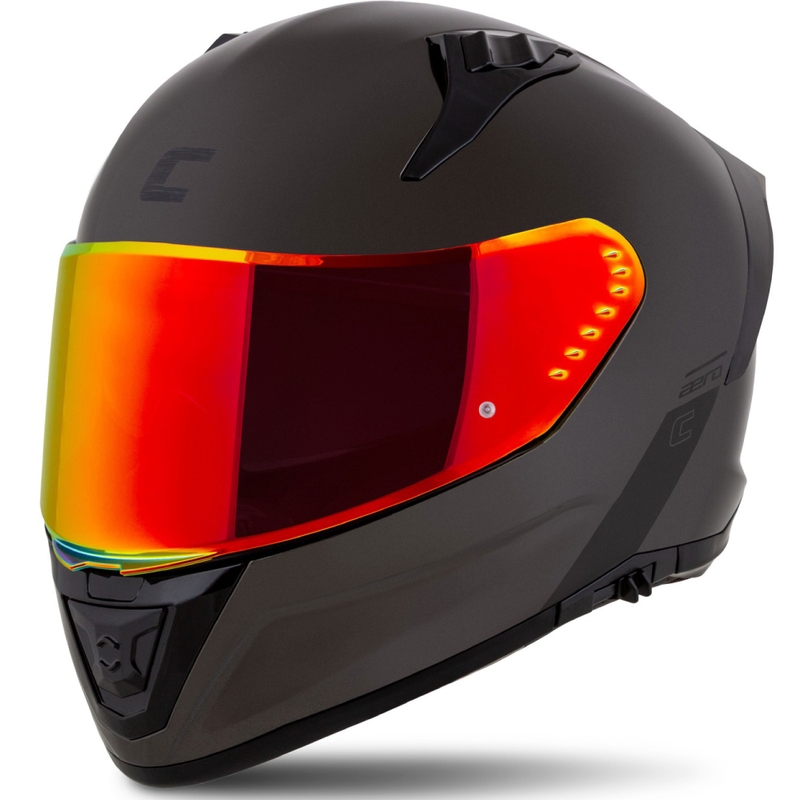 Cassida Aero Super Mono Integralhelm, glänzend schwarz, Chrom-Schwarz