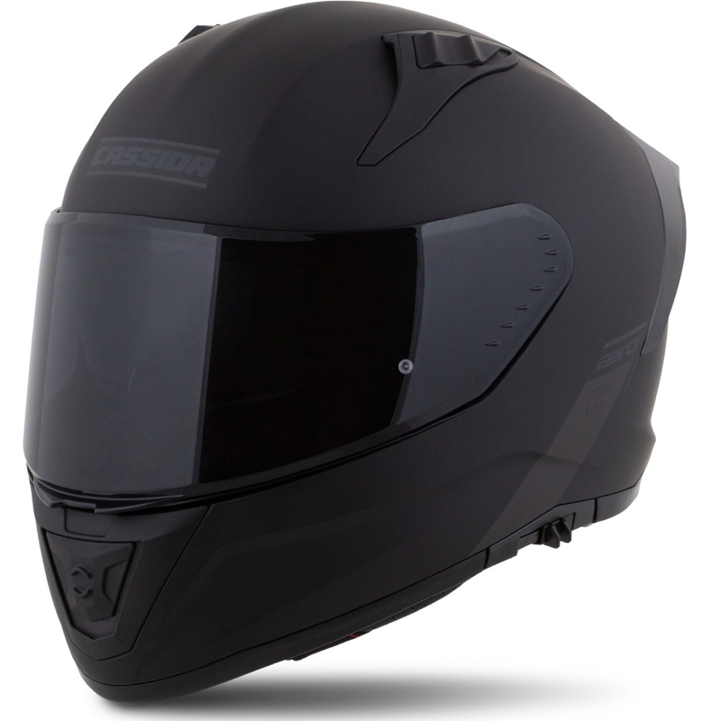 Integrierter Motorradhelm Cassida Aero mattschwarz-grau