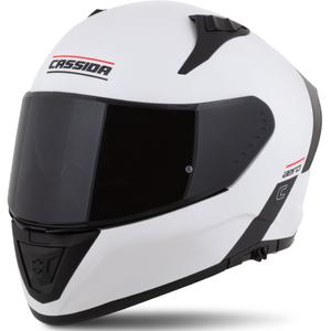 Cassida Aero Integral-Motorradhelm mattweiß-schwarz