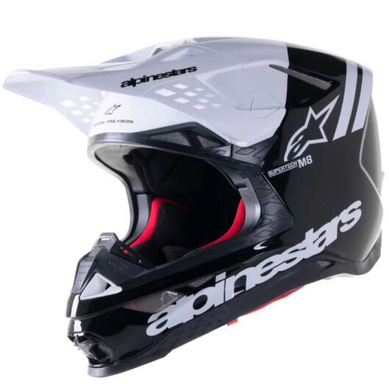 Alpinestars Supertech S-M8 Radium 2 Motocross-Helm schwarz-weiß