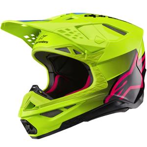 Motocross-Helm Alpinestars Supertech S-M10 Unite fluo gelb-schwarz-rosa