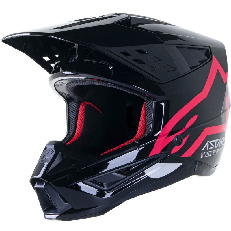 Alpinestars S-M5 Compass Motocross-Helm schwarz-rosa