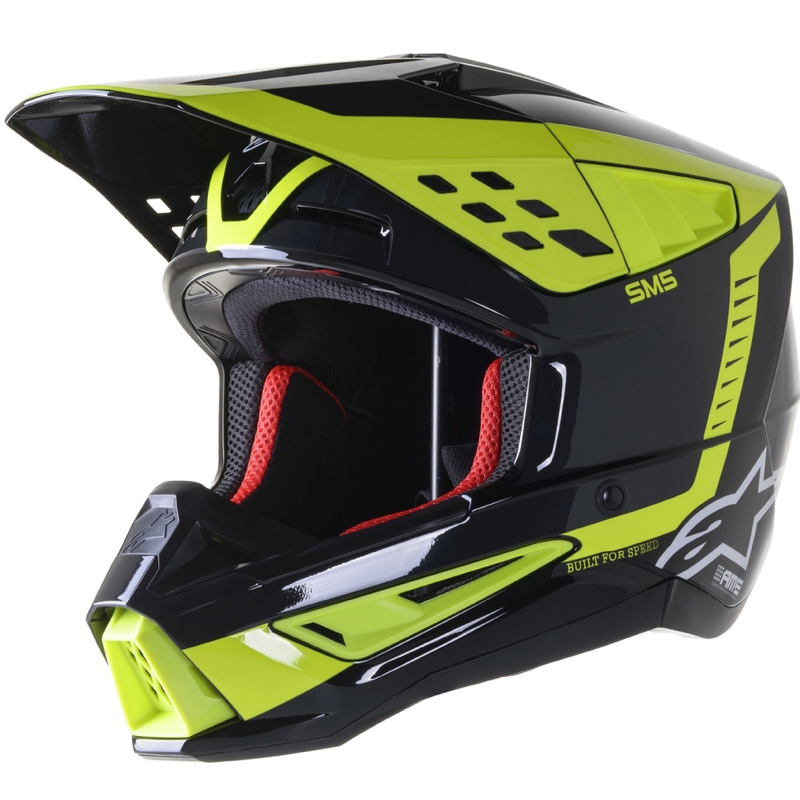 Alpinestars S-M5 Beam Motocross-Helm Schwarz-Anthrazit-Fluo Gelb Glänzend