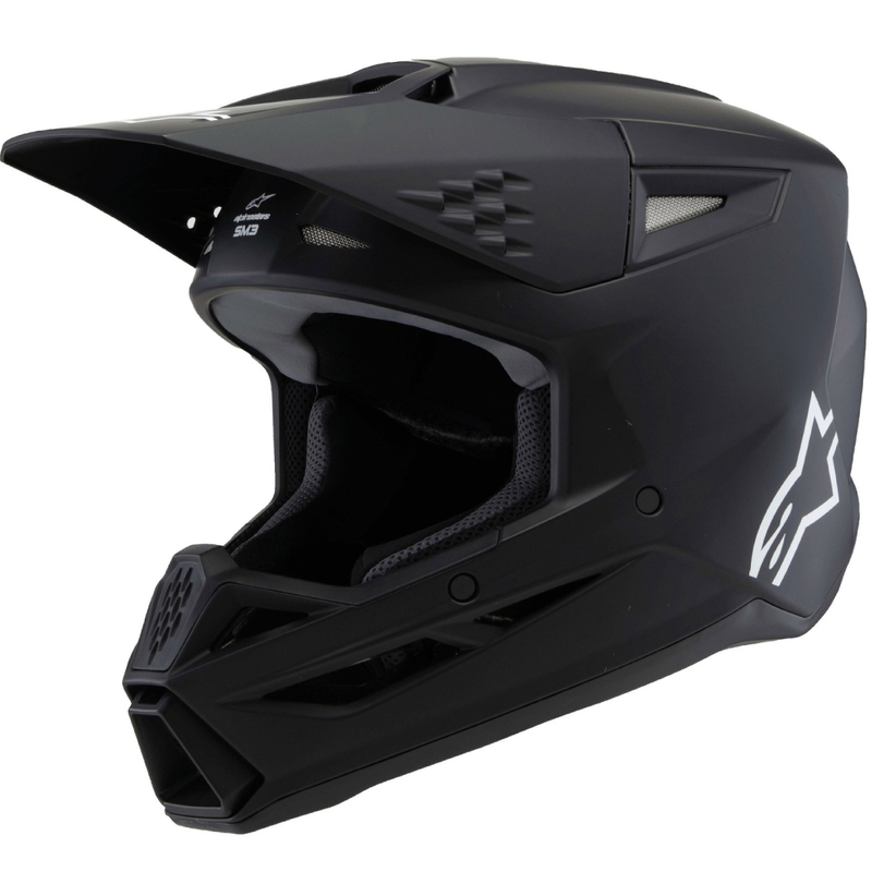 Alpinestars S-M3 Solid Kinder Motocross Helm Mattschwarz
