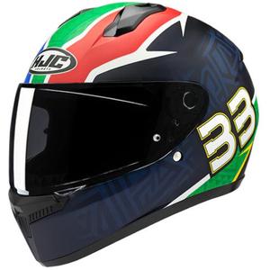Integral-Motorradhelm HJC C10 BB33 MC21SF blau-grün-rot