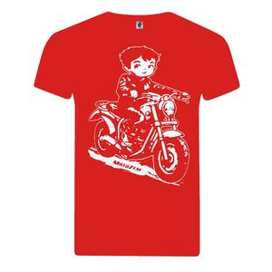 Kinder-Jungen-T-Shirt MotoZem Biker rot