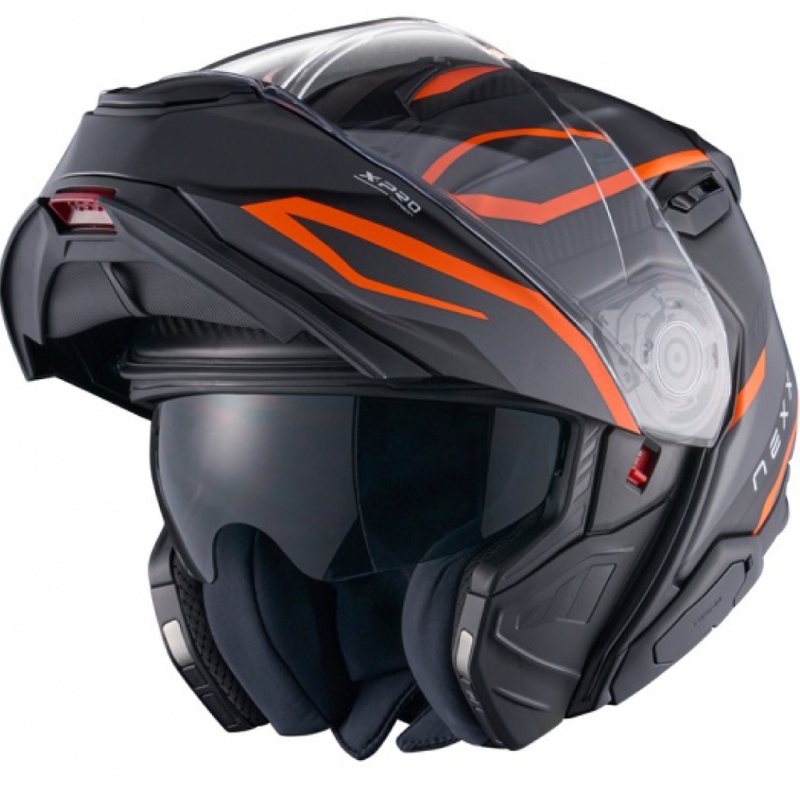 Klapphelm Motorrad Nexx X.Lifetour PRO Mile matt orange-grau
