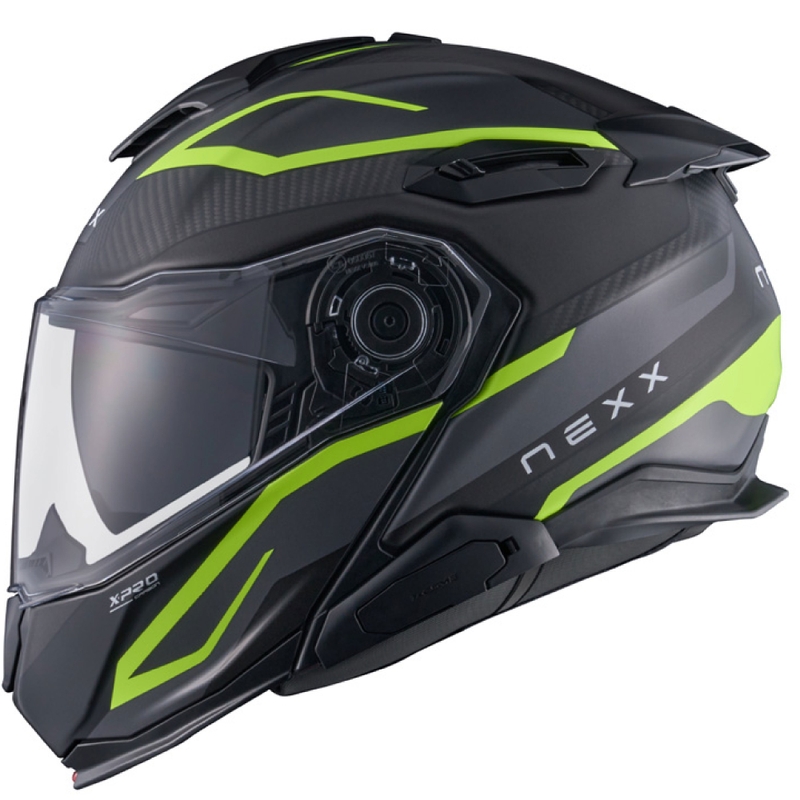 Klappbarer Motorradhelm Nexx X.Lifetour PRO Mile mattgrau-fluogelb Ausverkauf