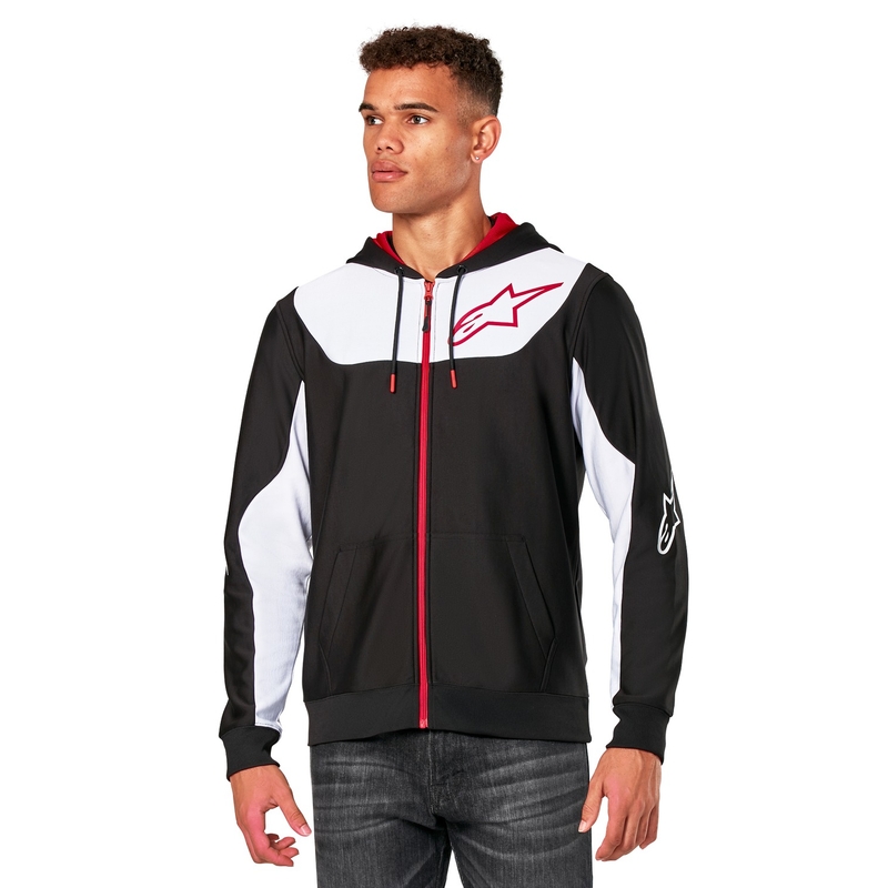 Alpinestars Sessions 3 Hoodie schwarz-weiß-rot