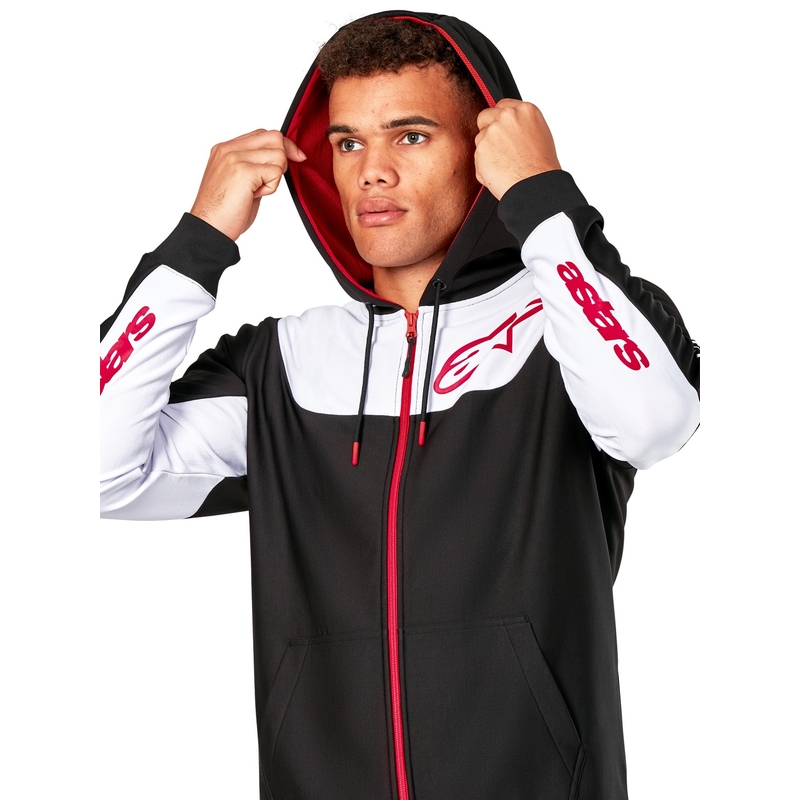 Alpinestars Sessions 3 Hoodie schwarz-weiß-rot