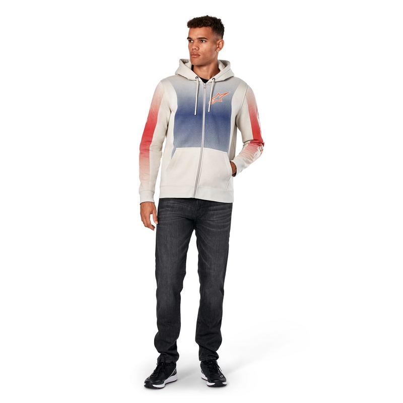 Alpinestars Arising Hoodie weiß offwhite-blau-rot