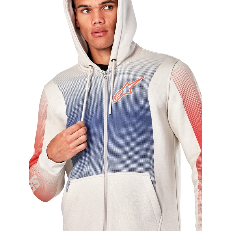 Alpinestars Arising Hoodie weiß offwhite-blau-rot