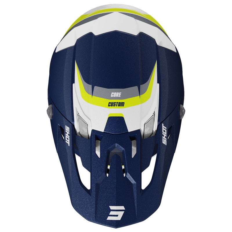 Motocross-Helm Shot Core Custom blau-perlmutt