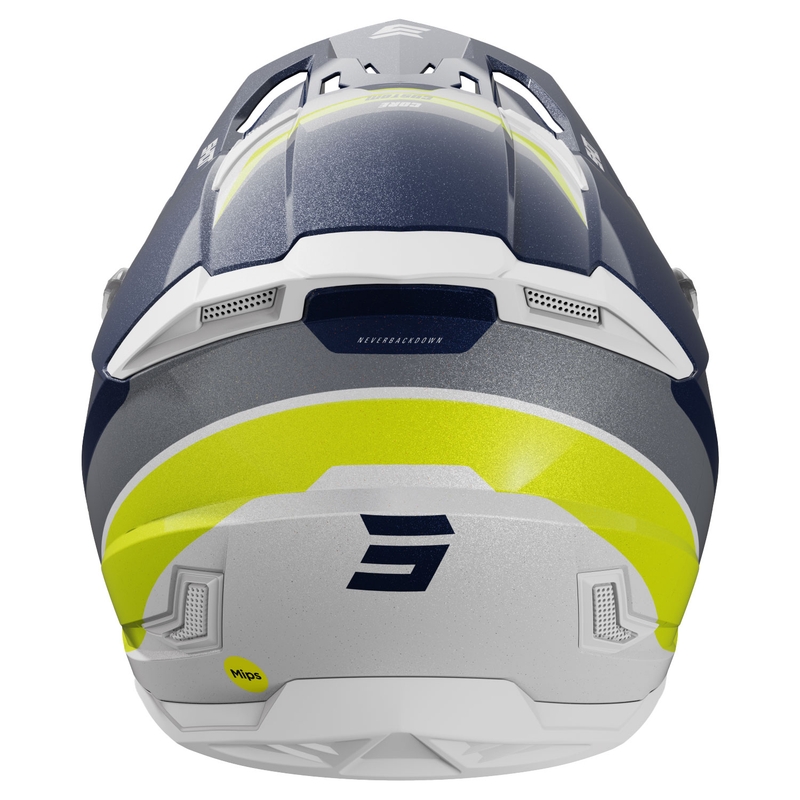 Motocross-Helm Shot Core Custom blau-perlmutt