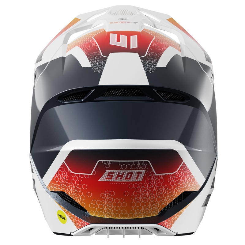 Motocross-Helm Shot Race Phaser perlblau-weiß-orange