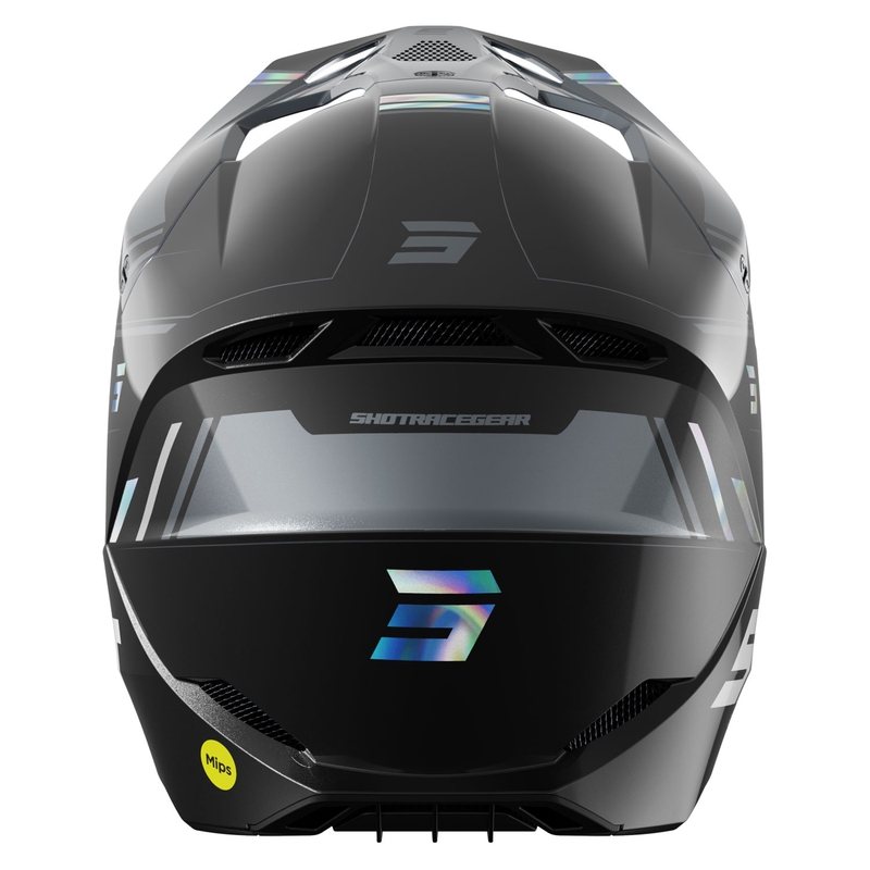 Motocross-Helm Shot Race Sprint perlschwarz-grau