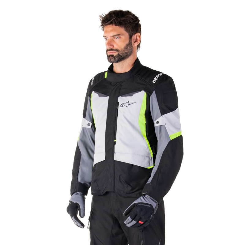 Alpinestars ST-1 Wasserdichte Motorradjacke grau-schwarz-fluogelb
