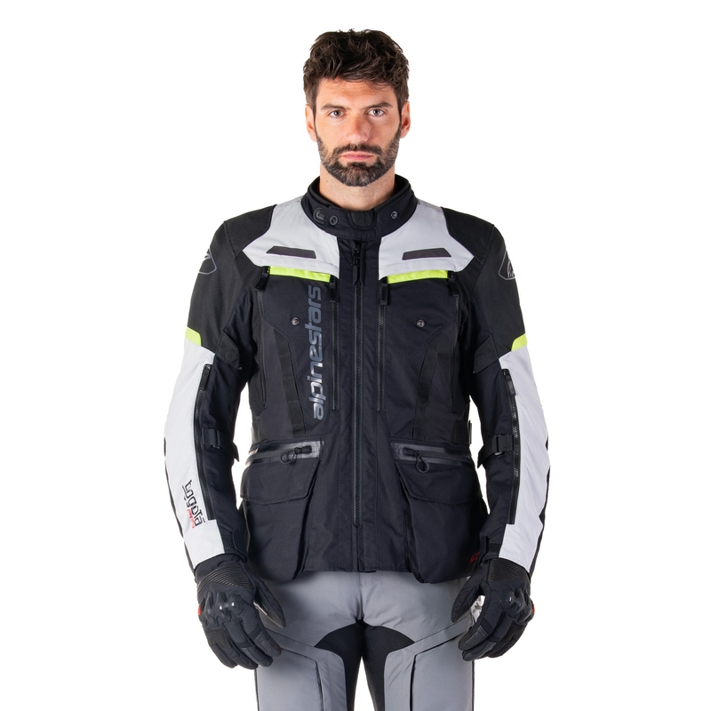 Alpinestars Bogota PRO Drystar Motorradjacke Schwarz-Grau-Fluogelb