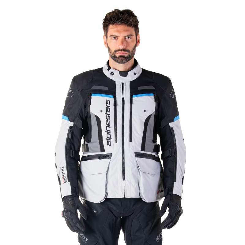 Alpinestars Bogota PRO Drystar Motorradjacke grau-schwarz-blau