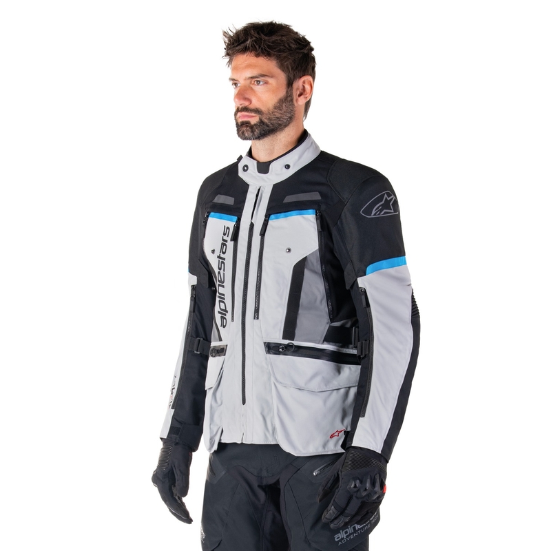 Alpinestars Bogota PRO Drystar Motorradjacke grau-schwarz-blau