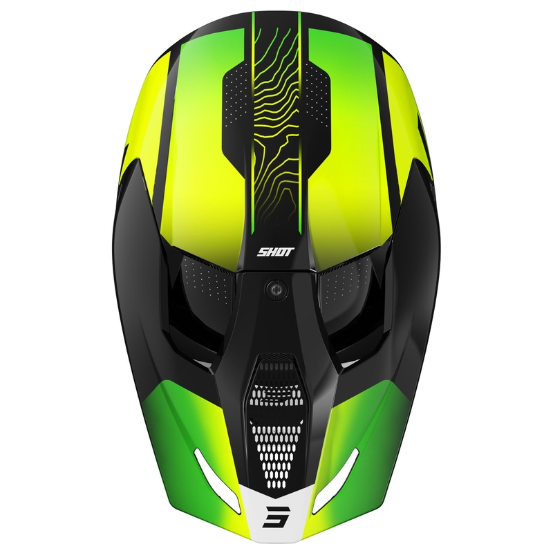 Motocross-Helm Shot Furious Apex fluo gelb-schwarz