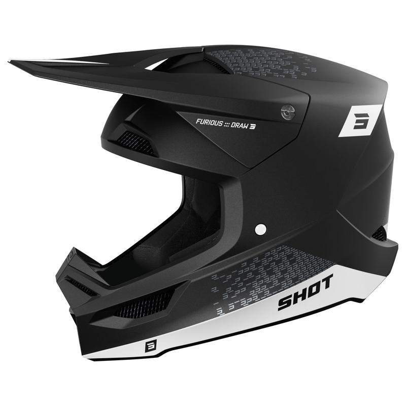 Motocross-Helm Shot Furious Draw weiß-schwarz