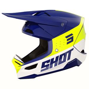 Motocross-Helm Shot Furious League blau-fluogelb