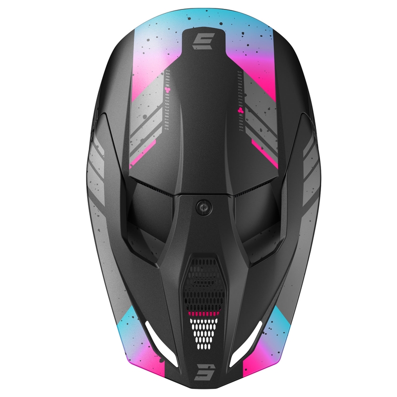 Motocross-Helm Shot Furious Mirage blau-rosa