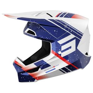 Motocross-Helm Shot Furious Mirage blau-rot