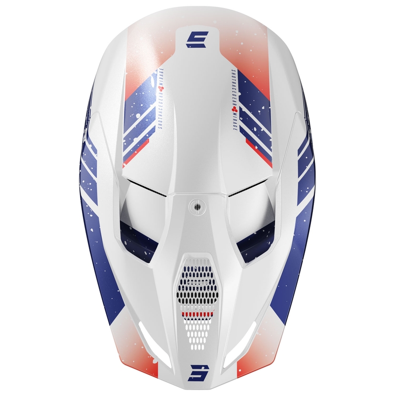 Motocross-Helm Shot Furious Mirage blau-rot